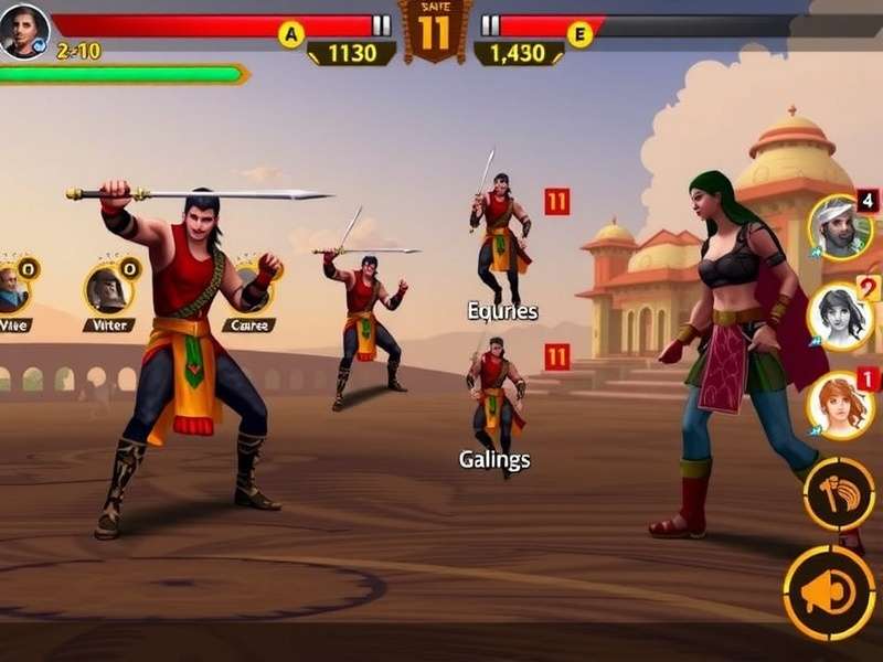 Desi Warriors gameplay screenshot showing character combat